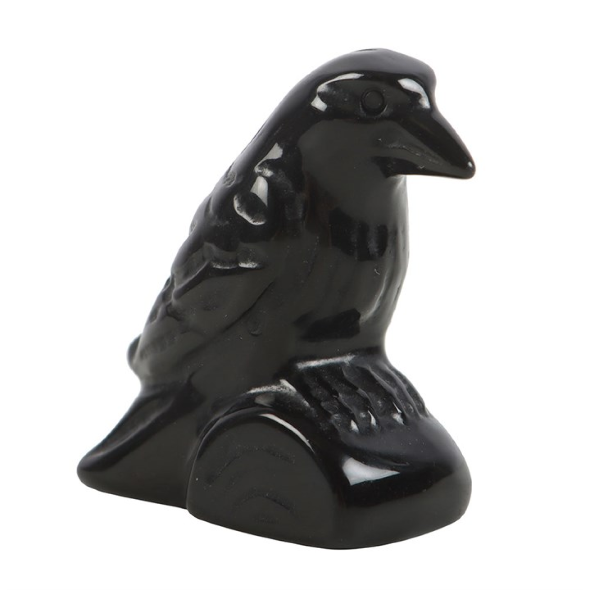 Black Obsidian Raven Ornament in a Bag