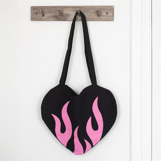 Burning Heart Satin Tote Bag
